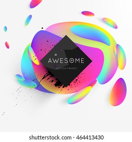 Abstract Liquid Bubbles Shapes for Background. Vector Illustration. Circles Pattern for Business Presentations, Application Cover or Web Site Design.