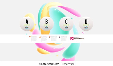 Abstrakte flüssige Blasen Formen für Hintergrund. Vektorgrafik. Circles Muster für Geschäftspräsentationen, Anwendungsabdeckung oder Webseitendesign.