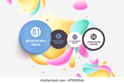 Abstract Liquid Bubbles Shapes for Background. Vector Illustration. Circles Pattern for Business Presentations, Application Cover or Web Site Design.