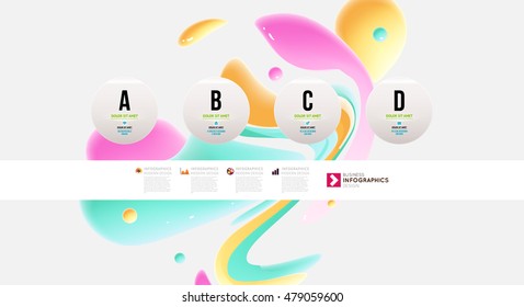 Abstract Liquid Bubbles Shapes for Background. Vector Illustration. Circles Pattern for Business Presentations, Application Cover or Web Site Design.