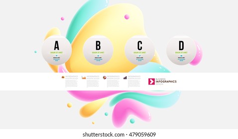 Abstract Liquid Bubbles Shapes for Background. Vector Illustration. Circles Pattern for Business Presentations, Application Cover or Web Site Design.