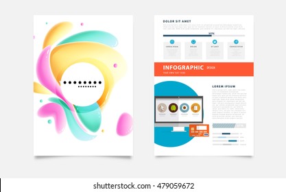 Abstract Liquid Bubbles Shapes for Background. Vector Illustration. Circles Pattern for Business Presentations, Application Cover or Web Site Design.