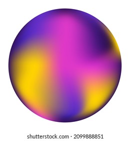 Abstract liquid circle, floating drop of paint with gradient. Liquid element.