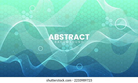 Abstract liquid color background design. Liquid gradient shape composition. Futuristic design poster with blue gradient color.