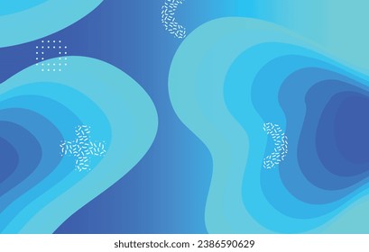 Abstract liquid color background design. Blue elements with fluid gradient. Dynamic shapes composition.