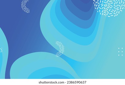 Abstract liquid color background design. Blue elements with fluid gradient. Dynamic shapes composition.