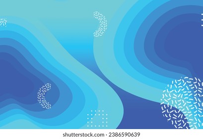 Abstract liquid color background design. Blue elements with fluid gradient. Dynamic shapes composition.