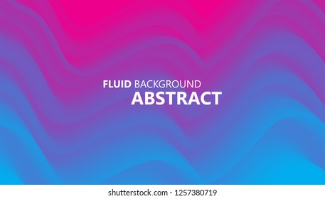 Abstract liquid color background. Fluid blue and pink gradient. Wavy geometric pattern. Futuristic design. Vector