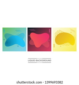 abstract liquid color background set. trendy modern gradient waves illustration for presentation,book cover,logo.flyer.web.eps10