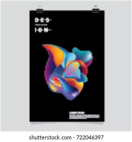 Abstract Liquid color covers set. Fluid shapes composition. Futuristic design posters. Vector layout design template.