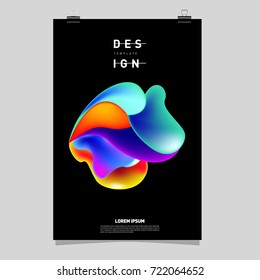 Abstract Liquid color covers set. Fluid shapes composition. Futuristic design posters. Vector layout design template.