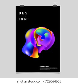 Abstract Liquid color covers set. Fluid shapes composition. Futuristic design posters. Vector layout design template.
