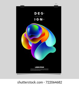 Abstract Liquid color covers set. Fluid shapes composition. Futuristic design posters. Vector layout design template.