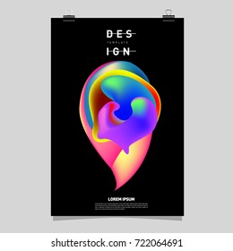 Abstract Liquid color covers set. Fluid shapes composition. Futuristic design posters. Vector layout design template.