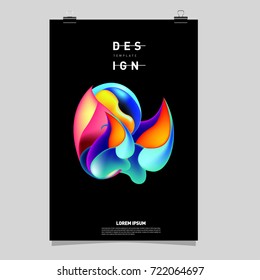 Abstract Liquid color covers set. Fluid shapes composition. Futuristic design posters. Vector layout design template.