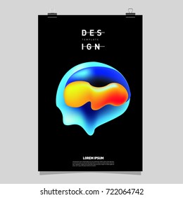 Abstract Liquid color covers set. Fluid shapes composition. Futuristic design posters. Vector layout design template.