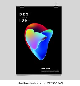 Abstract Liquid color covers set. Fluid shapes composition. Futuristic design posters. Vector layout design template.