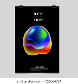 Abstract Liquid color covers set. Fluid shapes composition. Futuristic design posters. Vector layout design template.