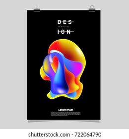 Abstract Liquid color covers set. Fluid shapes composition. Futuristic design posters. Vector layout design template.
