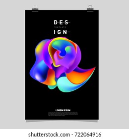 Abstract Liquid Farbe Abdeckungen Set. Flüssigformzusammensetzung. Futuristische Plakate. Entwurfsvorlage für Vektorlayout.