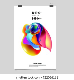 Abstract Liquid color covers set. Fluid shapes composition. Futuristic design posters. Vector layout design template.