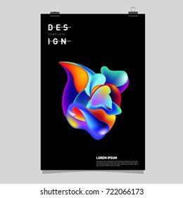 Abstract Liquid color covers set. Fluid shapes composition. Futuristic design posters. Vector layout design template.