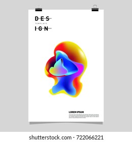 Abstract Liquid color covers set. Fluid shapes composition. Futuristic design posters. Vector layout design template.
