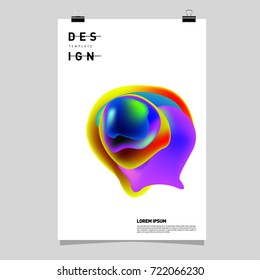 Abstract Liquid color covers set. Fluid shapes composition. Futuristic design posters. Vector layout design template.
