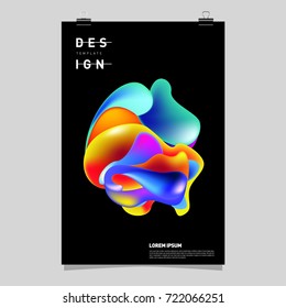 Abstract Liquid color covers set. Fluid shapes composition. Futuristic design posters. Vector layout design template.