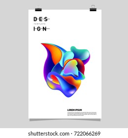 Abstract Liquid color covers set. Fluid shapes composition. Futuristic design posters. Vector layout design template.