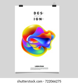 Abstract Liquid color covers set. Fluid shapes composition. Futuristic design posters. Vector layout design template.