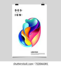 Abstract Liquid color covers set. Fluid shapes composition. Futuristic design posters. Vector layout design template.