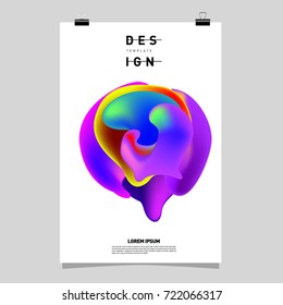 Abstract Liquid color covers set. Fluid shapes composition. Futuristic design posters. Vector layout design template.