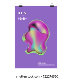 Abstract Liquid color covers set. Fluid shapes composition. Futuristic design posters. Vector layout design template.