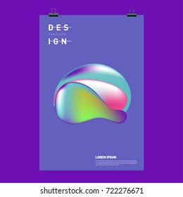 Abstract Liquid color covers set. Fluid shapes composition. Futuristic design posters. Vector layout design template.