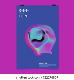 Abstract Liquid color covers set. Fluid shapes composition. Futuristic design posters. Vector layout design template.