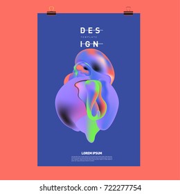 Abstract Liquid color covers set. Fluid shapes composition. Futuristic design posters. Vector layout design template.