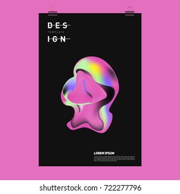 Abstract Liquid color covers set. Fluid shapes composition. Futuristic design posters. Vector layout design template.