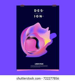 Abstract Liquid color covers set. Fluid shapes composition. Futuristic design posters. Vector layout design template.