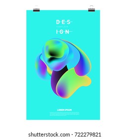 Abstract Liquid color covers set. Fluid shapes composition. Futuristic design posters. Vector layout design template.