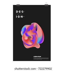 Abstract Liquid color covers set. Fluid shapes composition. Futuristic design posters. Vector layout design template.