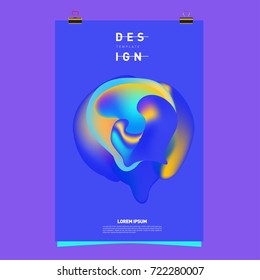 Abstract Liquid color covers set. Fluid shapes composition. Futuristic design posters. Vector layout design template.