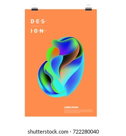 Abstract Liquid color covers set. Fluid shapes composition. Futuristic design posters. Vector layout design template.