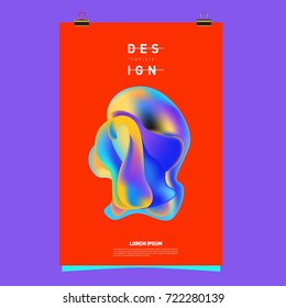 Abstract Liquid color covers set. Fluid shapes composition. Futuristic design posters. Vector layout design template.
