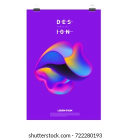Abstract Liquid color covers set. Fluid shapes composition. Futuristic design posters. Vector layout design template.