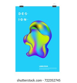 Abstract Liquid color covers set. Fluid shapes composition. Futuristic design posters. Vector layout design template.