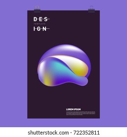 Abstract Liquid color covers set. Fluid shapes composition. Futuristic design posters. Vector layout design template.