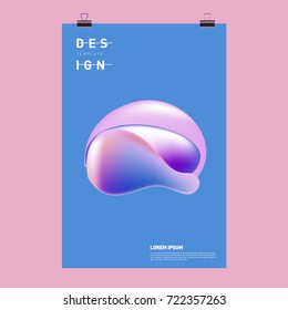 Abstract Liquid color covers set. Fluid shapes composition. Futuristic design posters. Vector layout design template.