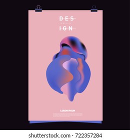 Abstract Liquid color covers set. Fluid shapes composition. Futuristic design posters. Vector layout design template.