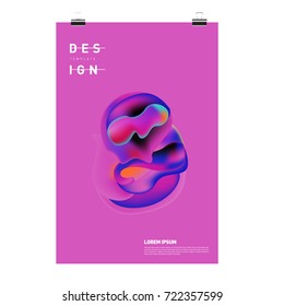 Abstract Liquid color covers set. Fluid shapes composition. Futuristic design posters. Vector layout design template.